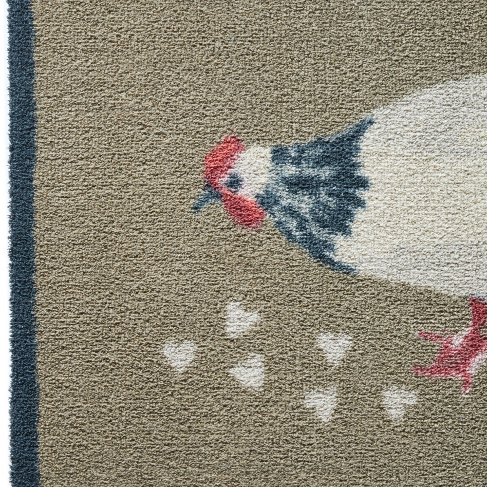 Hug Rug øko dørmåtte, 65x85 - Høne - Billede 2