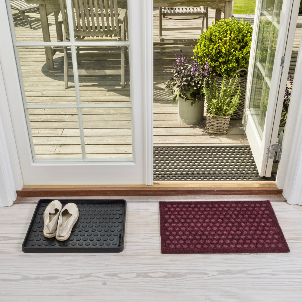 Tica Fußmatte, Punkte/Bordeauxrot -  40x60 - Bild 2