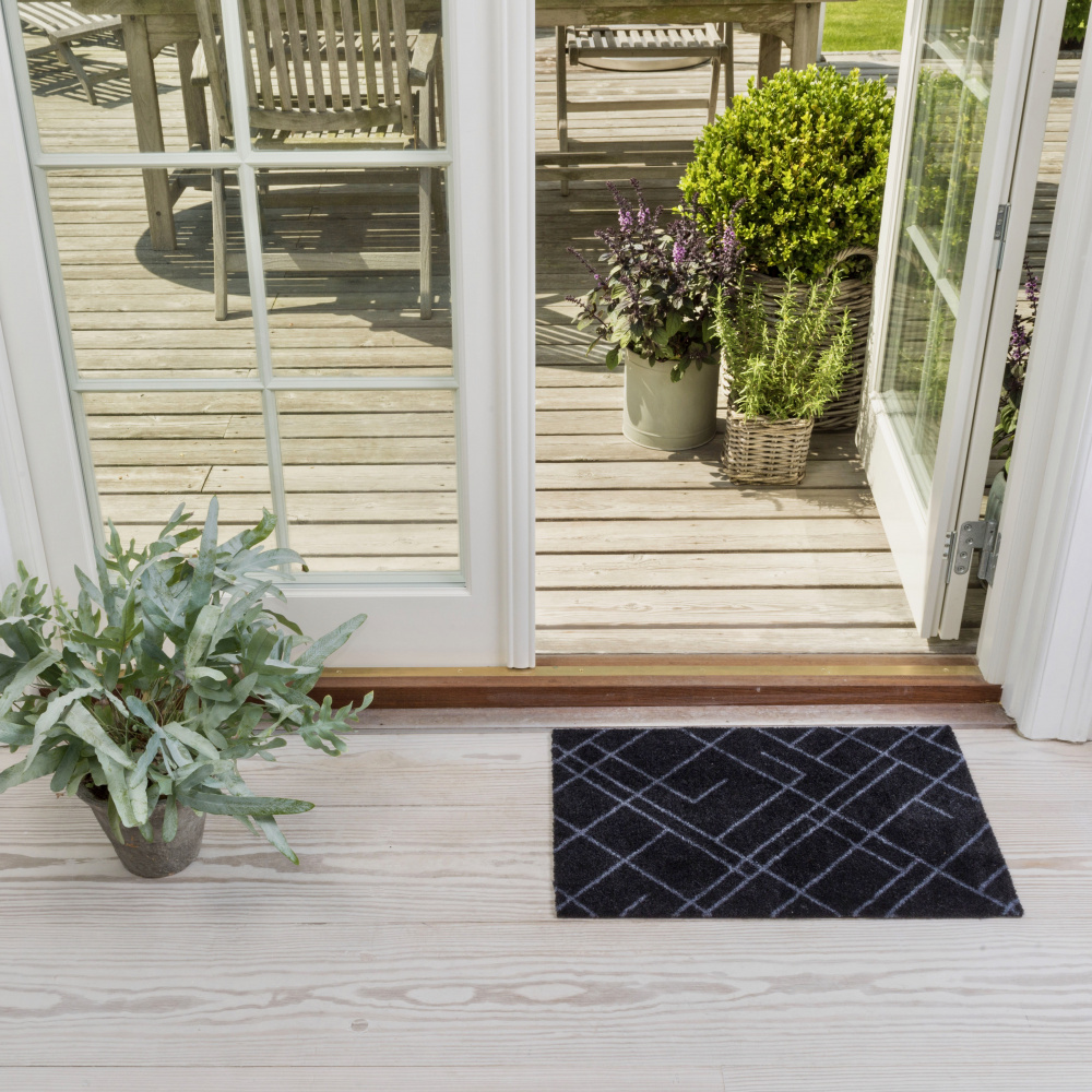 Tica door mat, lines/black - 40x60 - Image 2