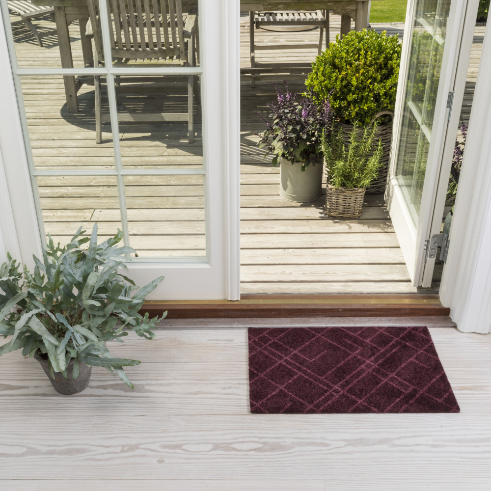Tica door mat, lines/burgundy - 40x60 - Image 2
