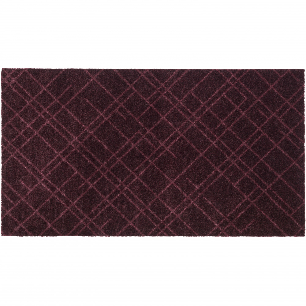 Paillasson Tica, lignes/bordeaux -  67x120