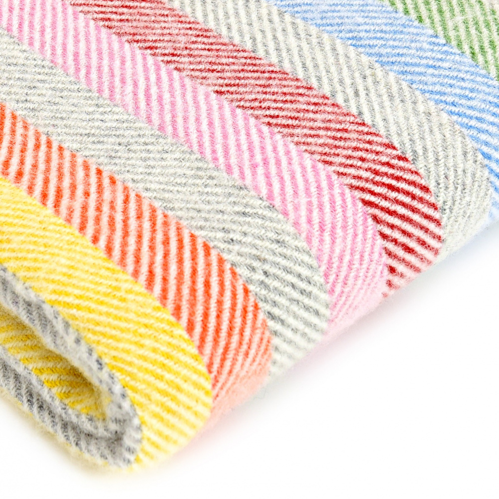 Tweedmill ullpläd - Stripe Rainbow Grey - Bild 2