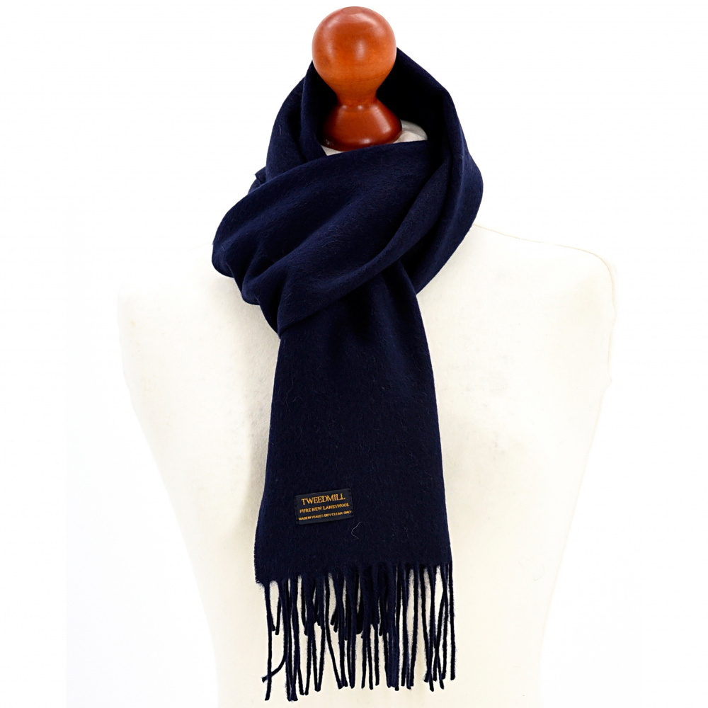 Écharpe Tweedmill en laine d’agneau - Bleu marine