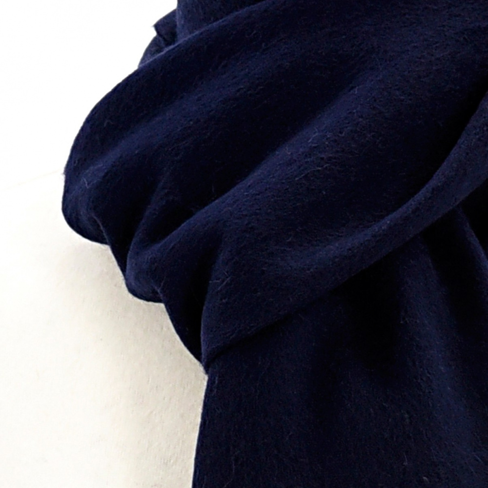Tweedmill sjaal van lamswol - Marineblauw - Afbeelding 2