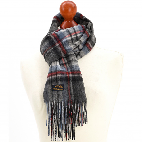 Tweedmill sjaal van lamswol - Grey Stewart