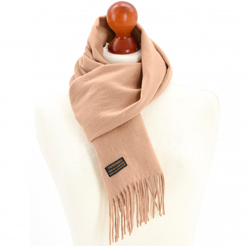 Tweedmill sjaal van lamswol - Camel