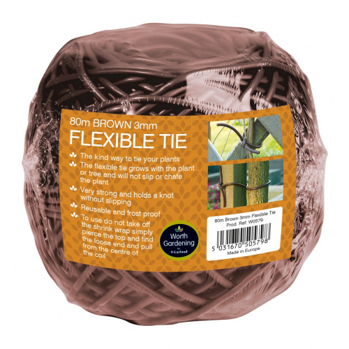 Garland flexibelt knytsnöre, 60 m - brun