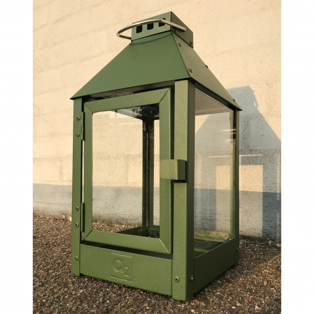 A2 Living lantaarn van staal, olijfgroen - 33 cm - Afbeelding 2