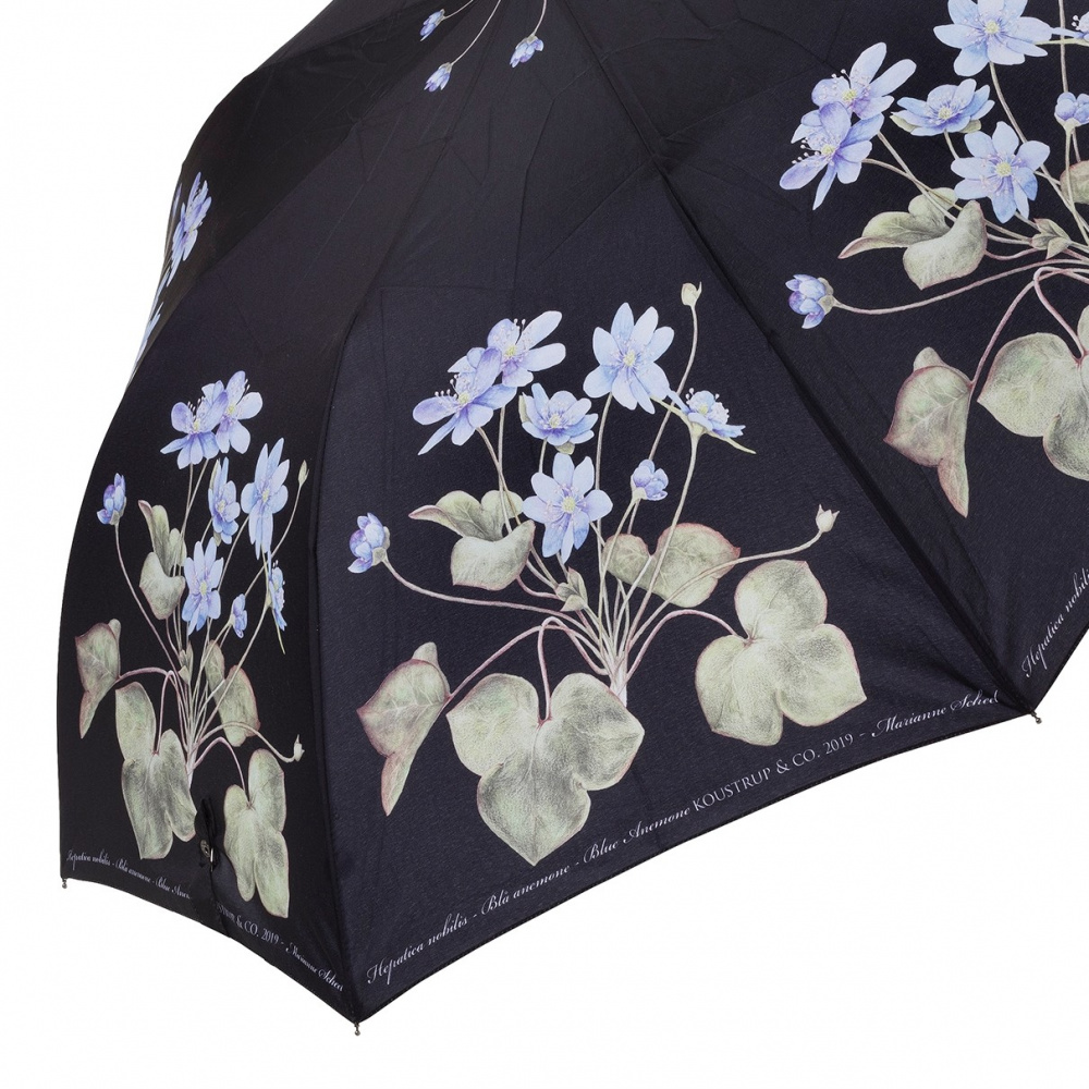 Koustrup & Co. foldeparaply med blå anemone - Billede 4