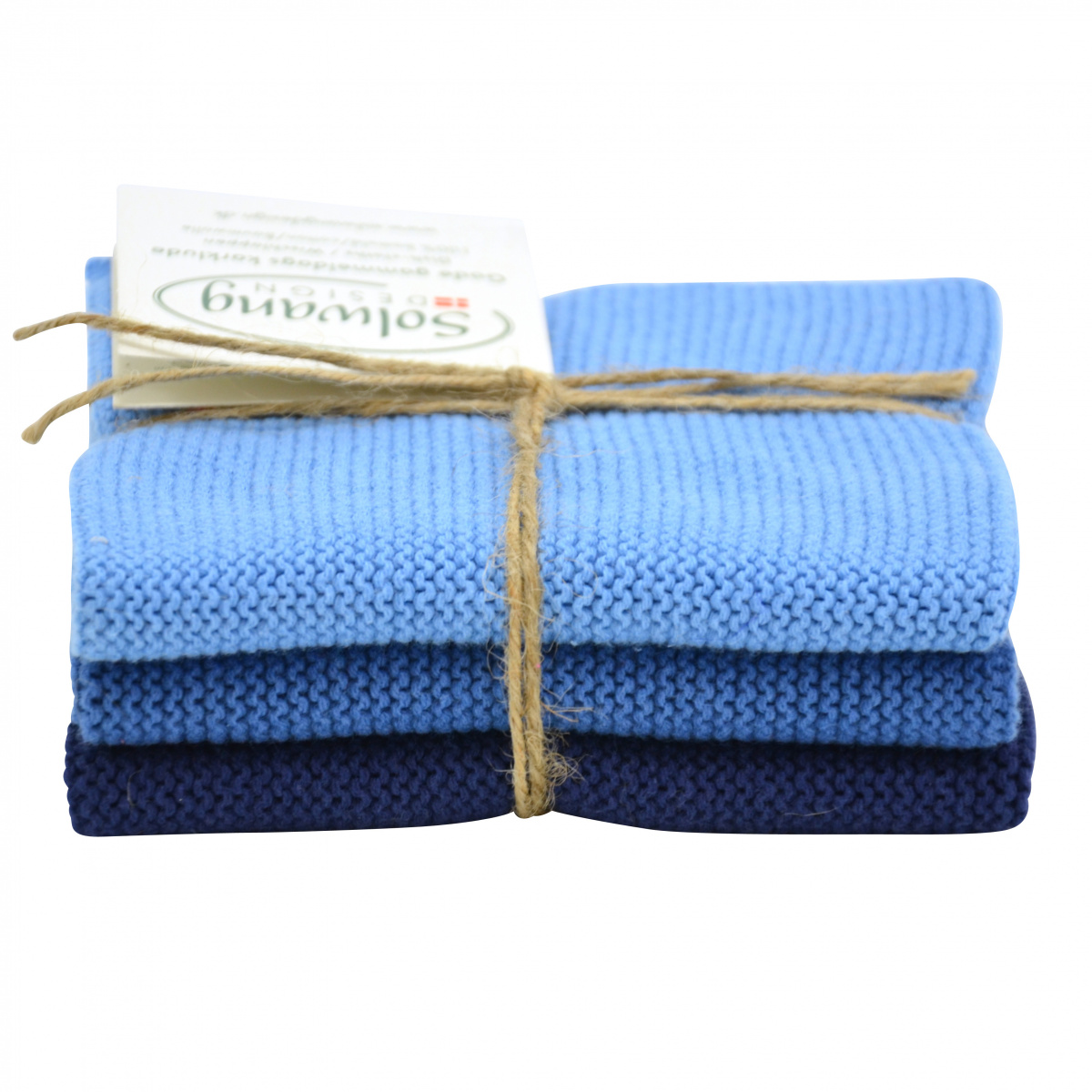 Solwang vaatdoekjes, 3 st. - stofblauwe combi