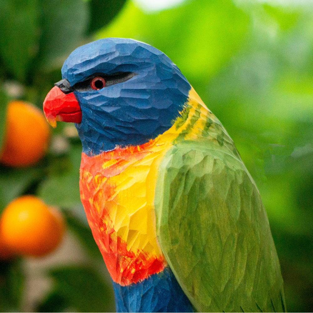 Oiseau en bois Wildlife Garden - loriquet arc-en-ciel - Image 2