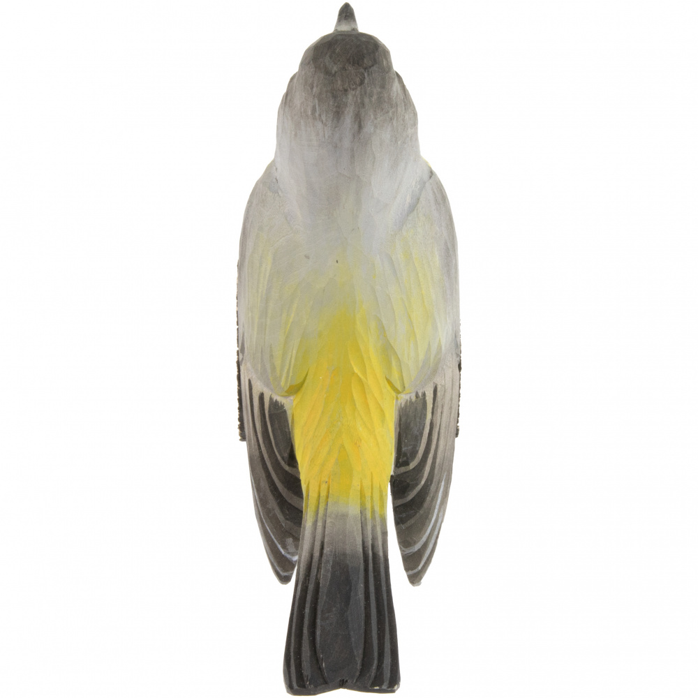 Oiseau en bois Wildlife Garden - gobemouche à croupion jaune - Image 4