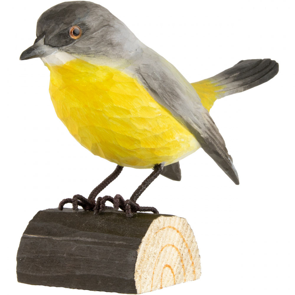Oiseau en bois Wildlife Garden - gobemouche à croupion jaune - Image 2