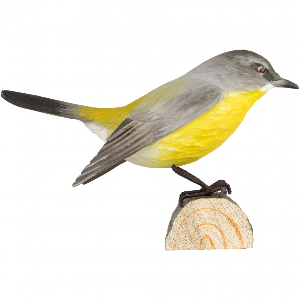Oiseau en bois Wildlife Garden - gobemouche à croupion jaune - Image 3