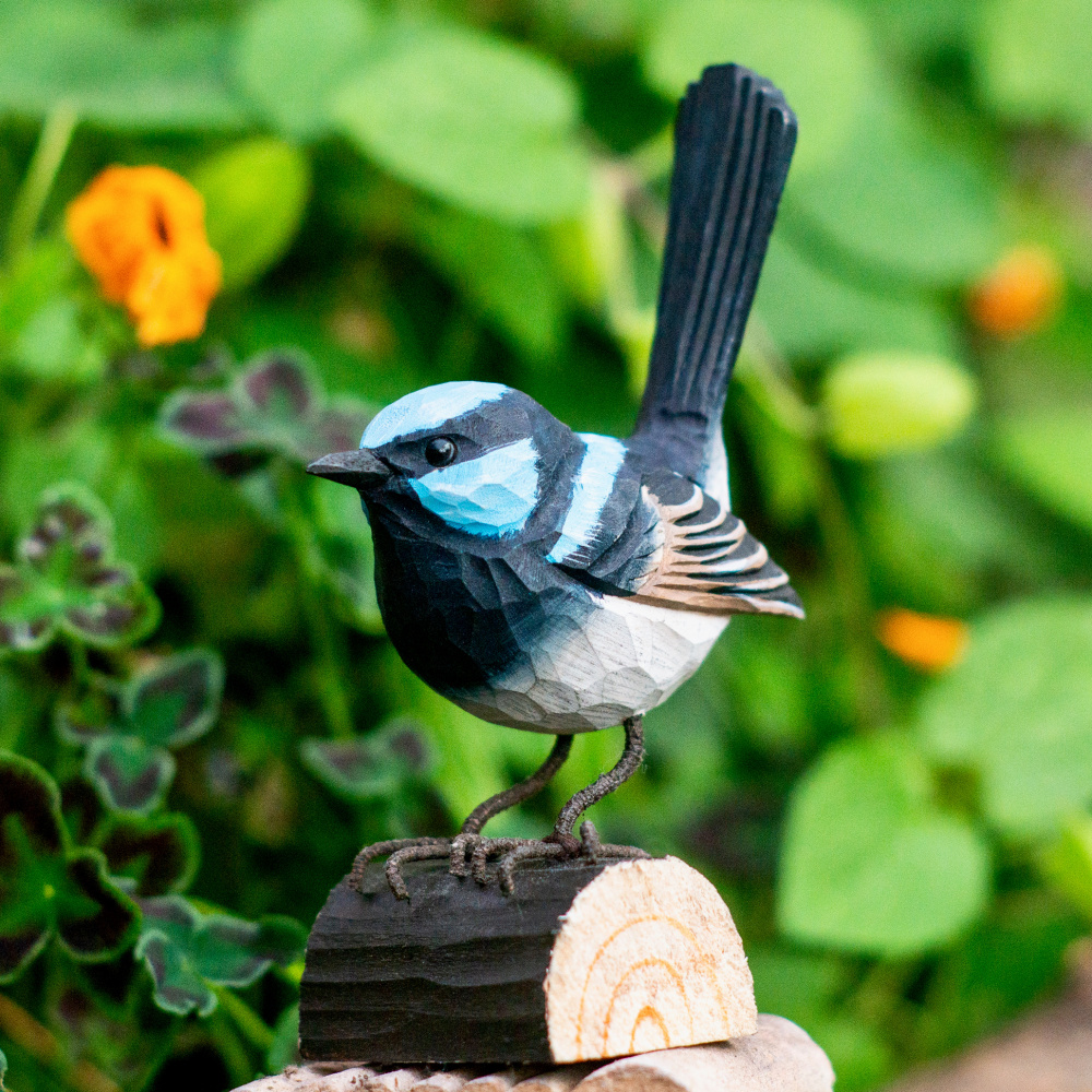 Oiseau en bois Wildlife Garden - mérion superbe - Image 2