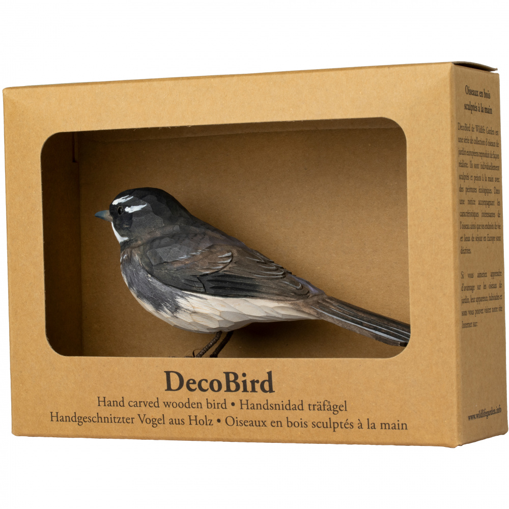 Oiseau en bois Wildlife Garden - rhipidure à collier gris - Image 6