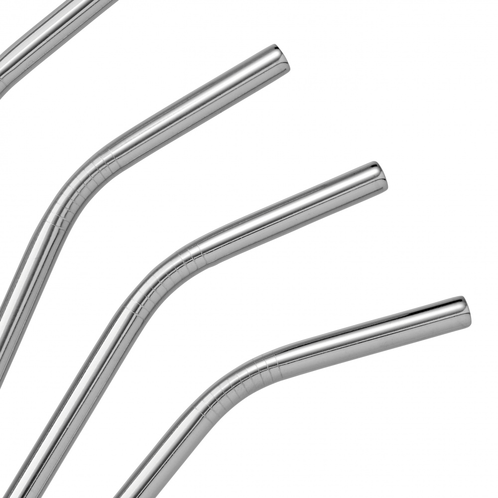 Pulito stainless steel straws, 4 pcs - bent - Image 3