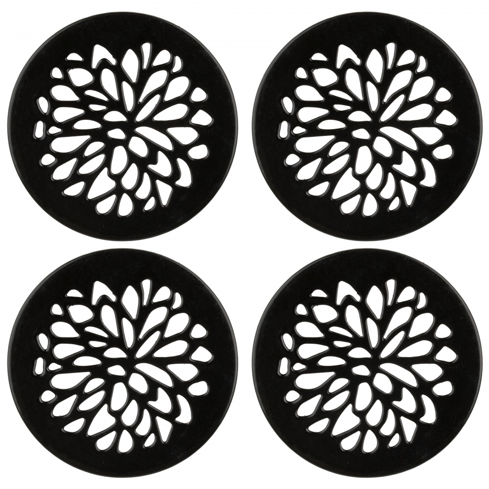 Wildlife Garden tafelkleedmagneten, 4 stuks - zwart