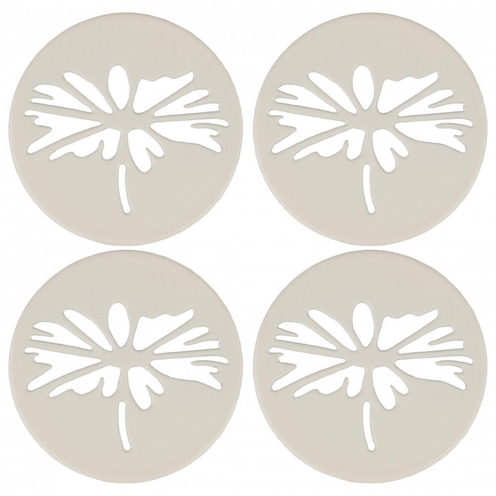 Wildlife Garden tafelkleedmagneten, 4 stuks - wit