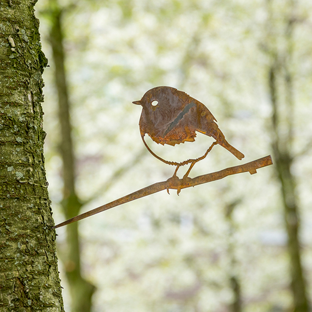 Metalbird Vogel aus Cortenstahl - Rotkehlchen - Bild 3