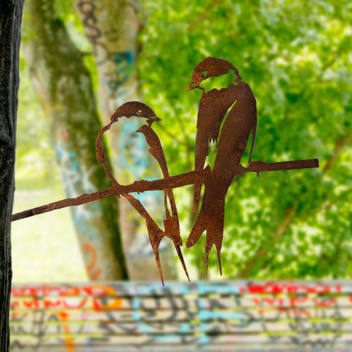 Metalbird oiseau en acier Corten - hirondelles