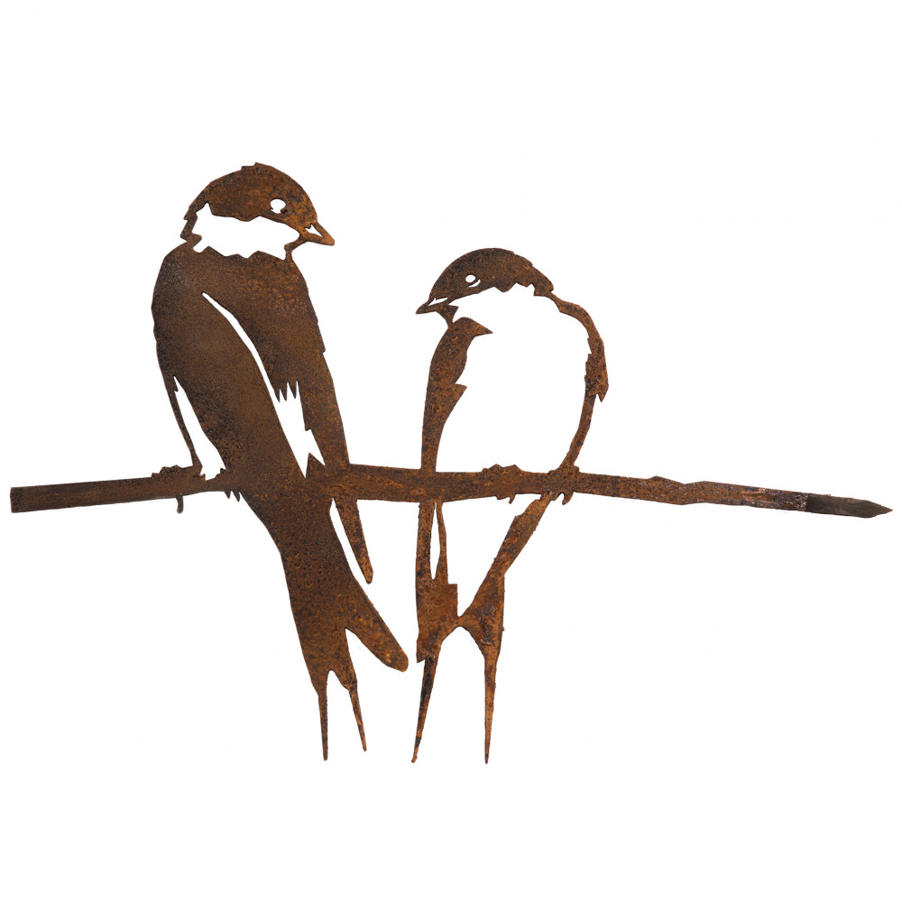 Metalbird fugl i cortenstål - svaler - Billede 3