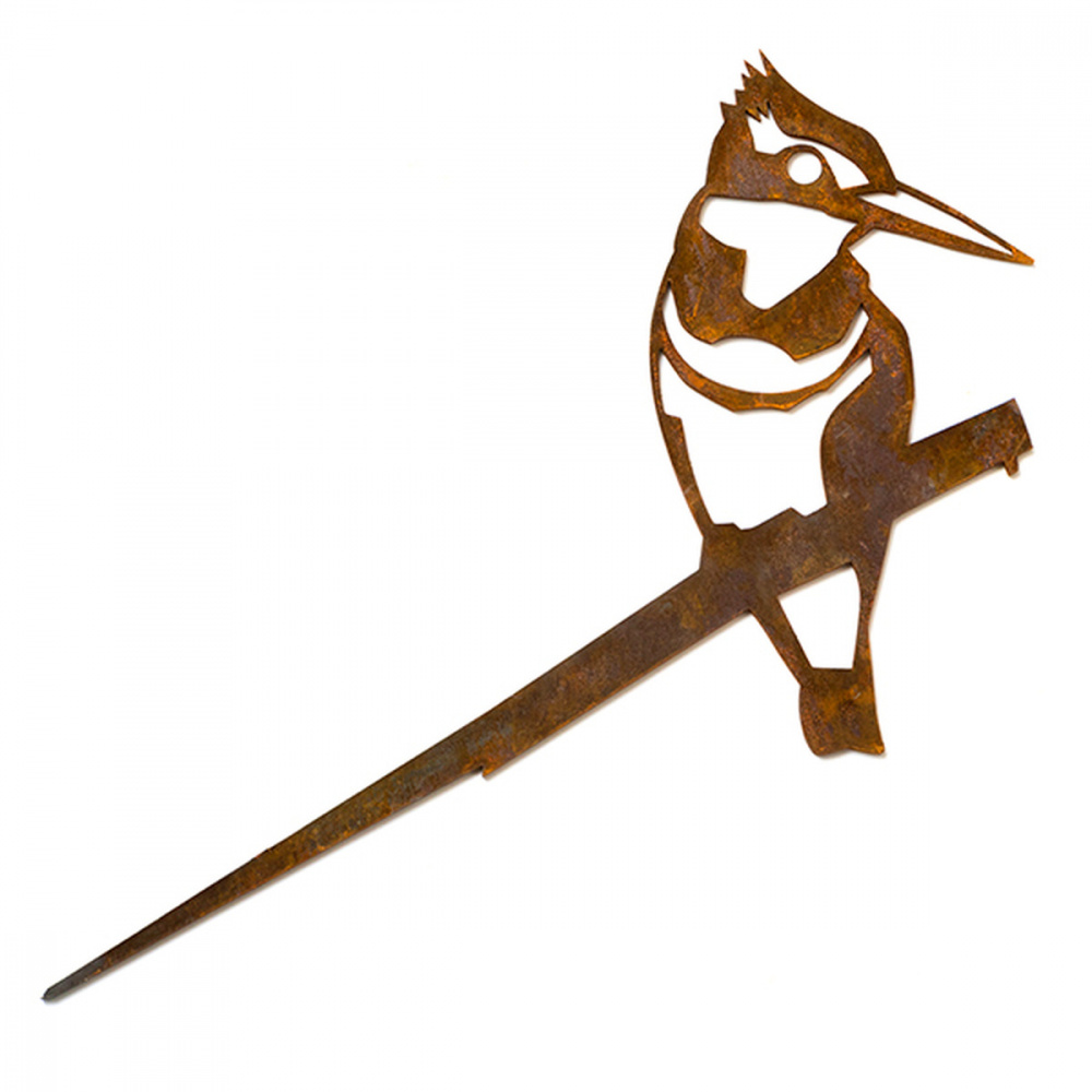 Metalbird fågel i cortenstål - kungsfiskare - Bild 6