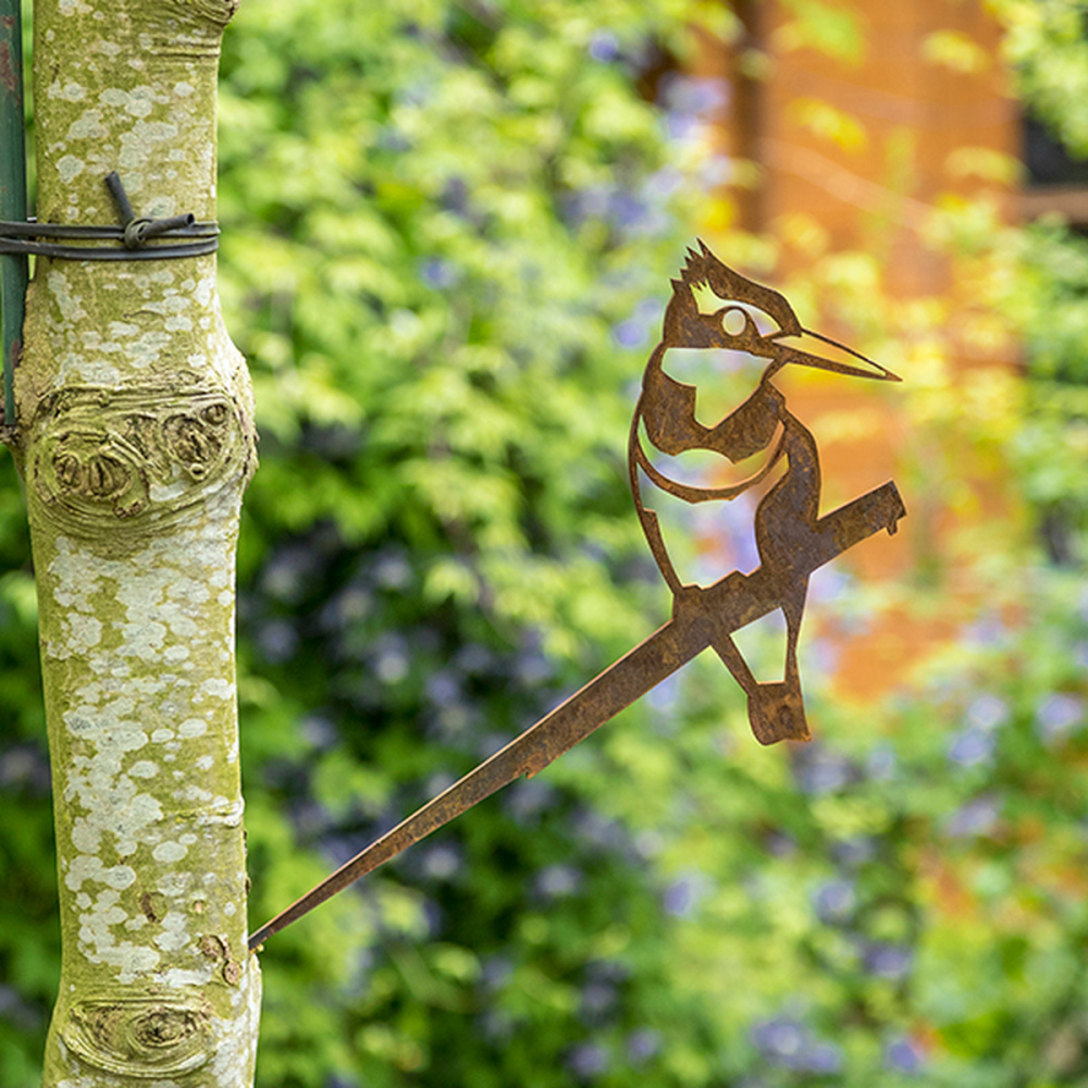 Metalbird vogel van cortenstaal - ijsvogel - Afbeelding 3