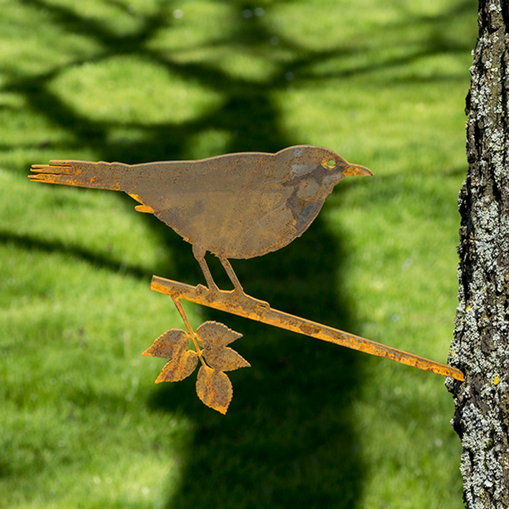 Metalbird bird in corten steel - blackbird - Image 2