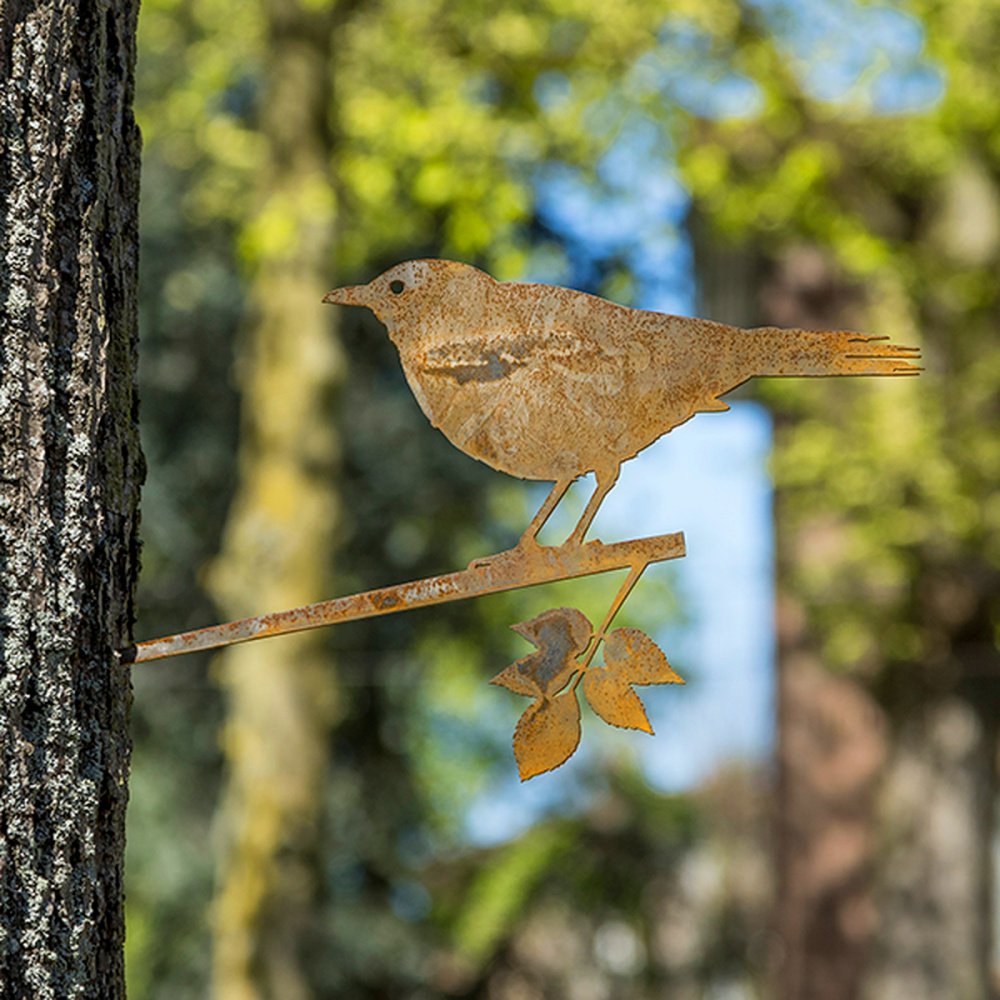 Oiseau Metalbird en acier Corten - merle noir - Image 3