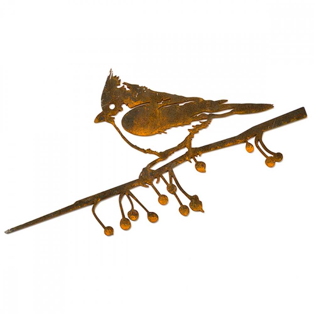 Metalbird vogel van cortenstaal - kuifmees - Afbeelding 3