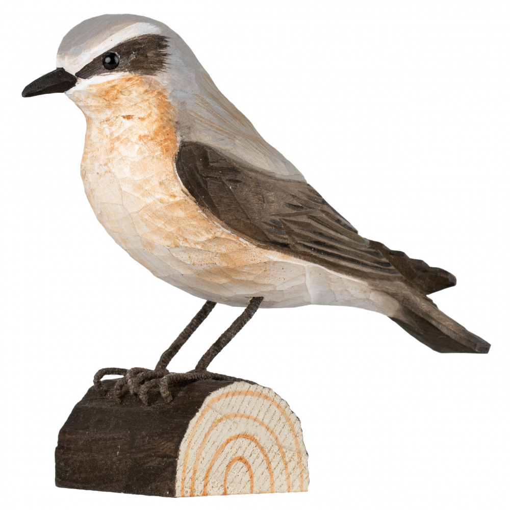 Wildlife Garden wooden bird - northern wheatear - Image 3