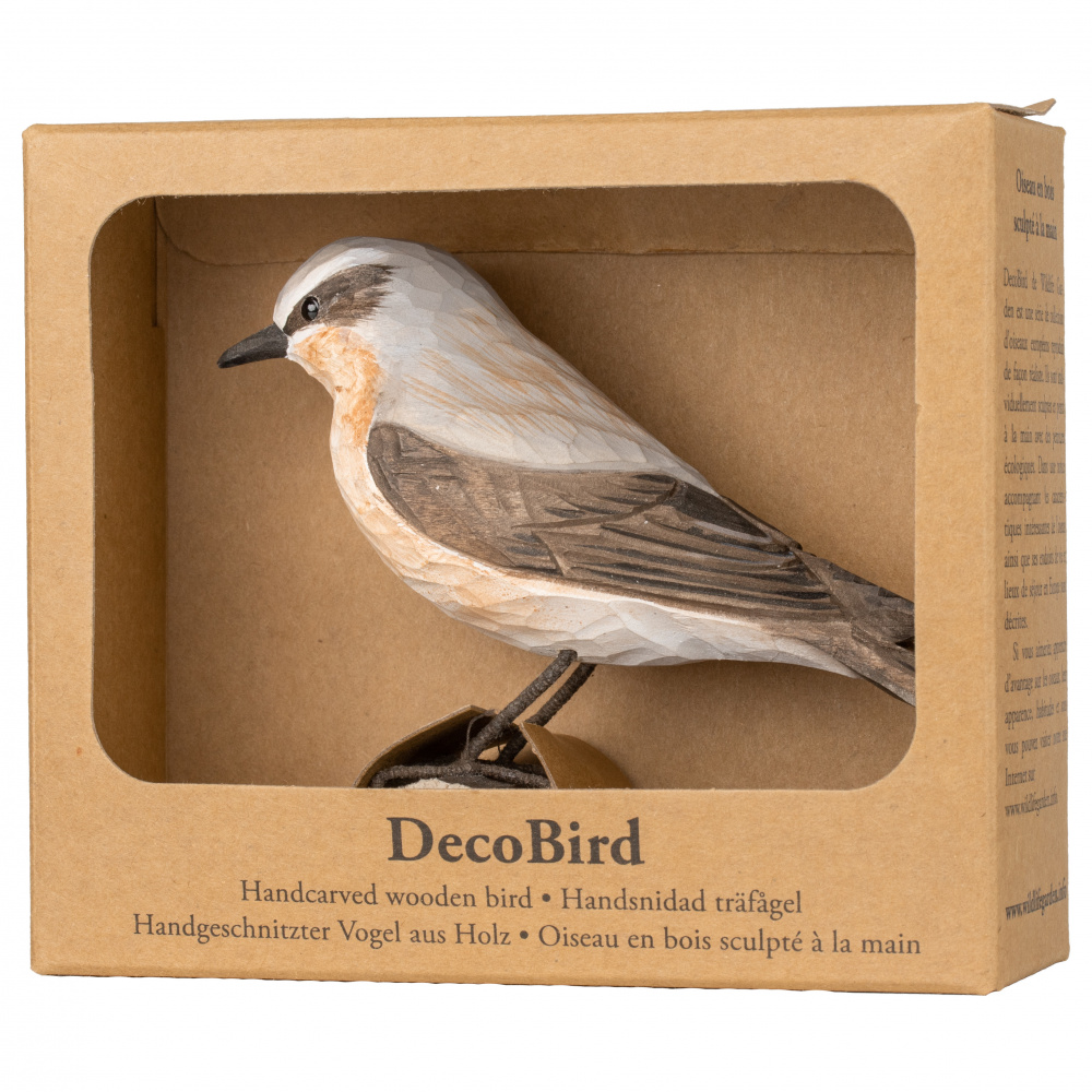 Oiseau en bois Wildlife Garden - traquet motteux - Image 6