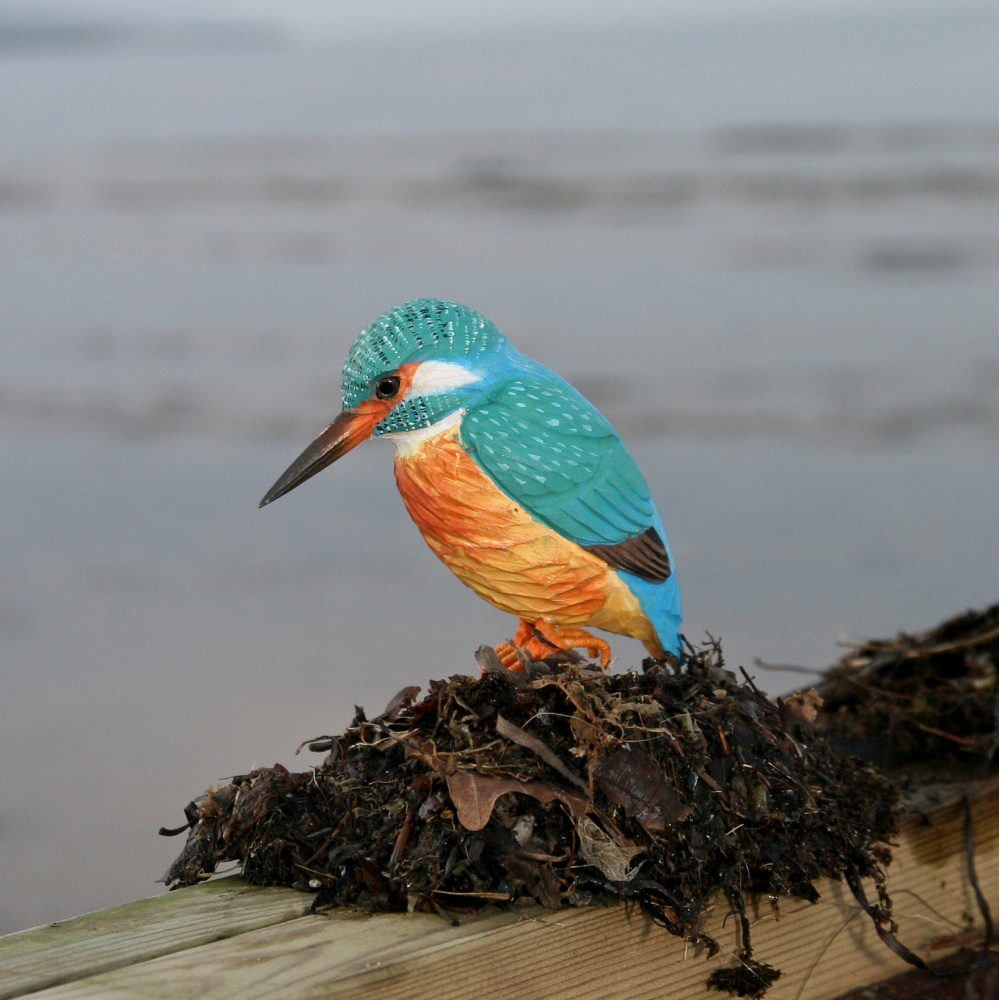 Oiseau en bois Wildlife Garden - martin-pêcheur