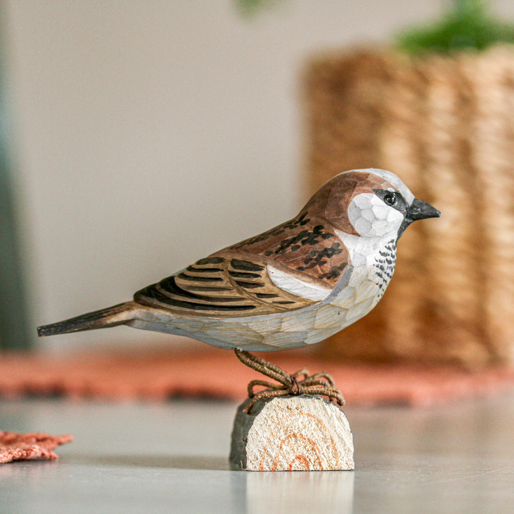 Oiseau en bois Wildlife Garden - moineau domestique - Image 2