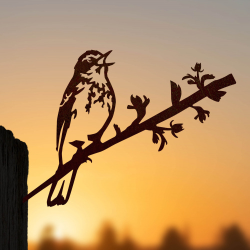 Metalbird oiseau en acier corten - pipit des bois