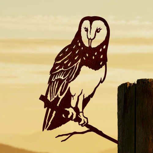 Metalbird Vogel aus Cortenstahl - Schleiereule