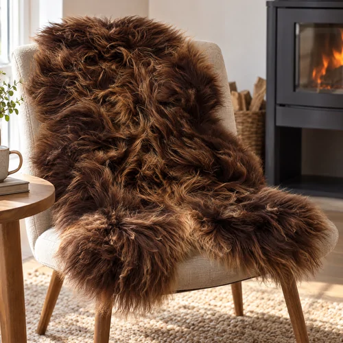 SoftSheep IJslandse schapenvacht - Bruin, lang haar