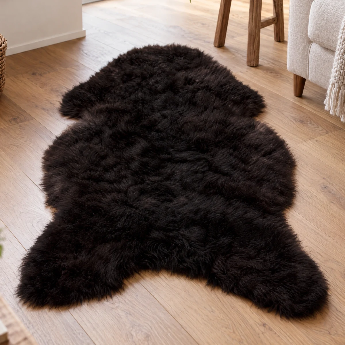 SoftSheep Isländisches Lammfell - Schwarz, Kurzhaar