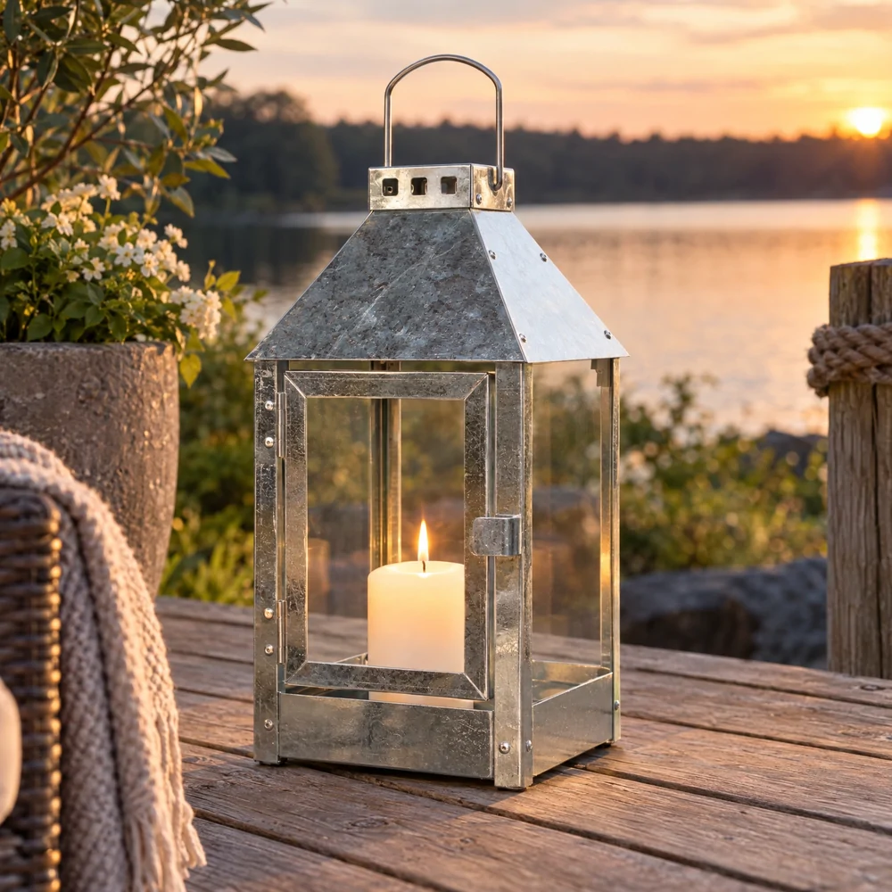 A2 Living lanterne i stål, galvaniseret - 33 cm - Billede 2