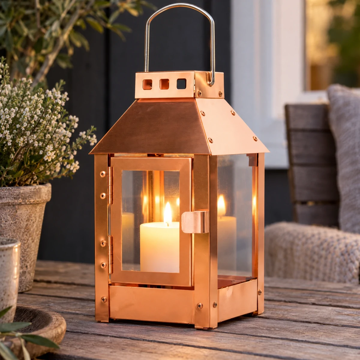 A2 Living Laterne aus echtem Kupfer – 25 cm